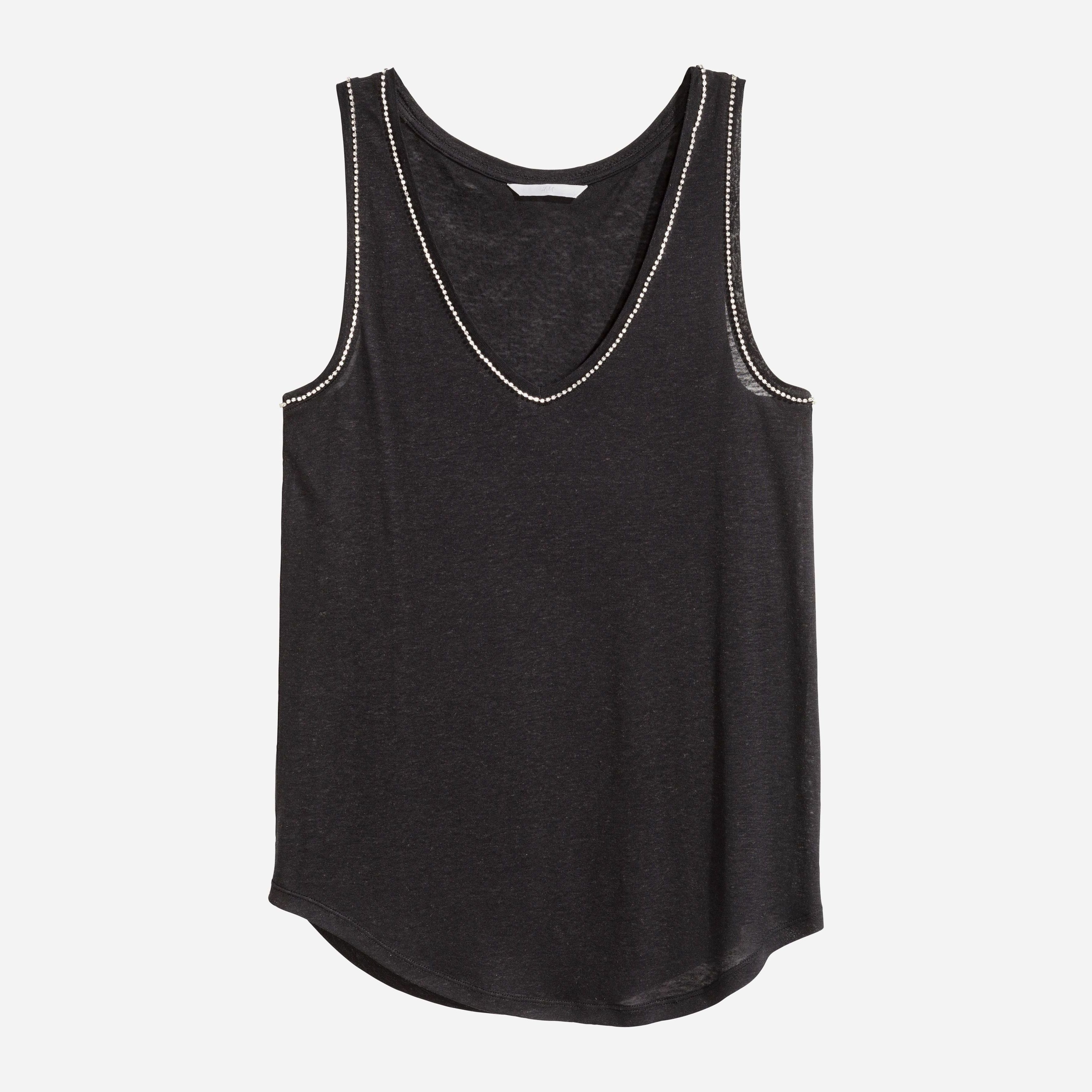 

Майка H&M 4100124-ABFJ XS Черная с серебристым