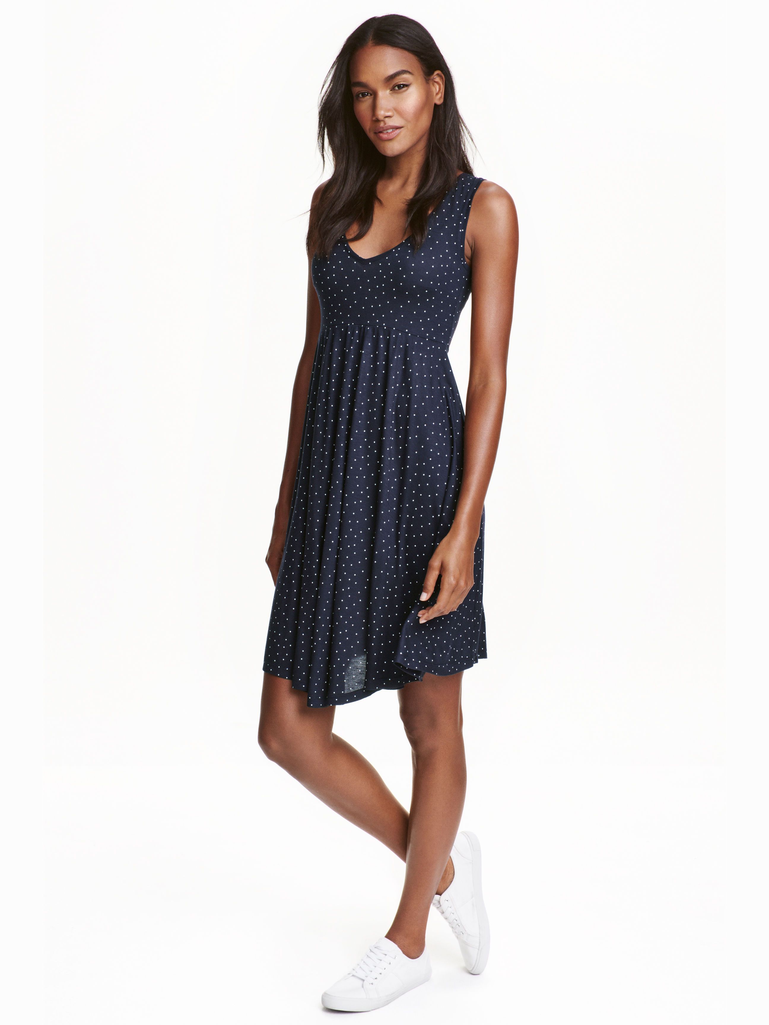 

Платье для беременных H&M Mama 3933183-z M Темно-синее с белым