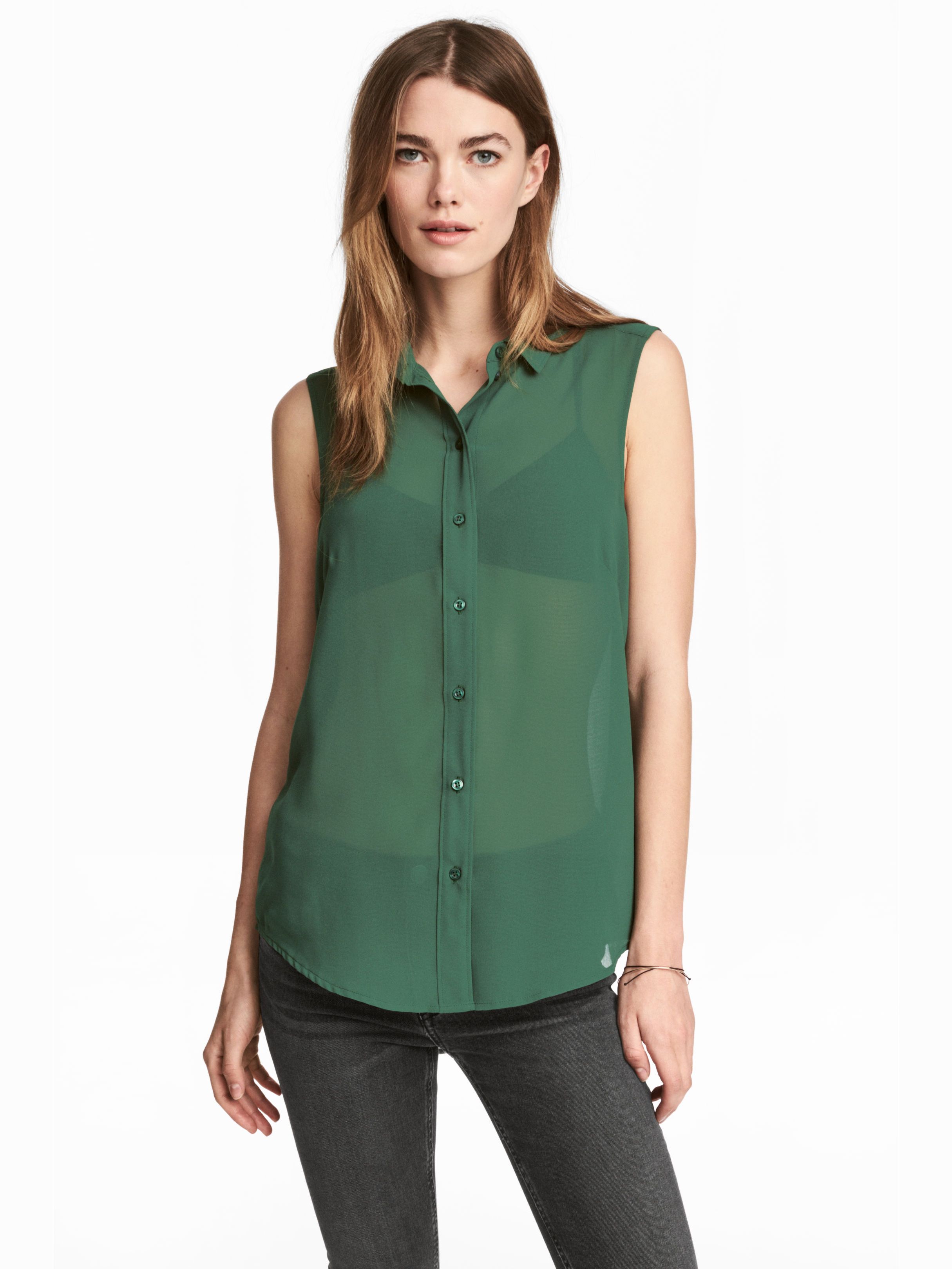 

Блузка H&M 3895355-ACUW 34 Зеленая