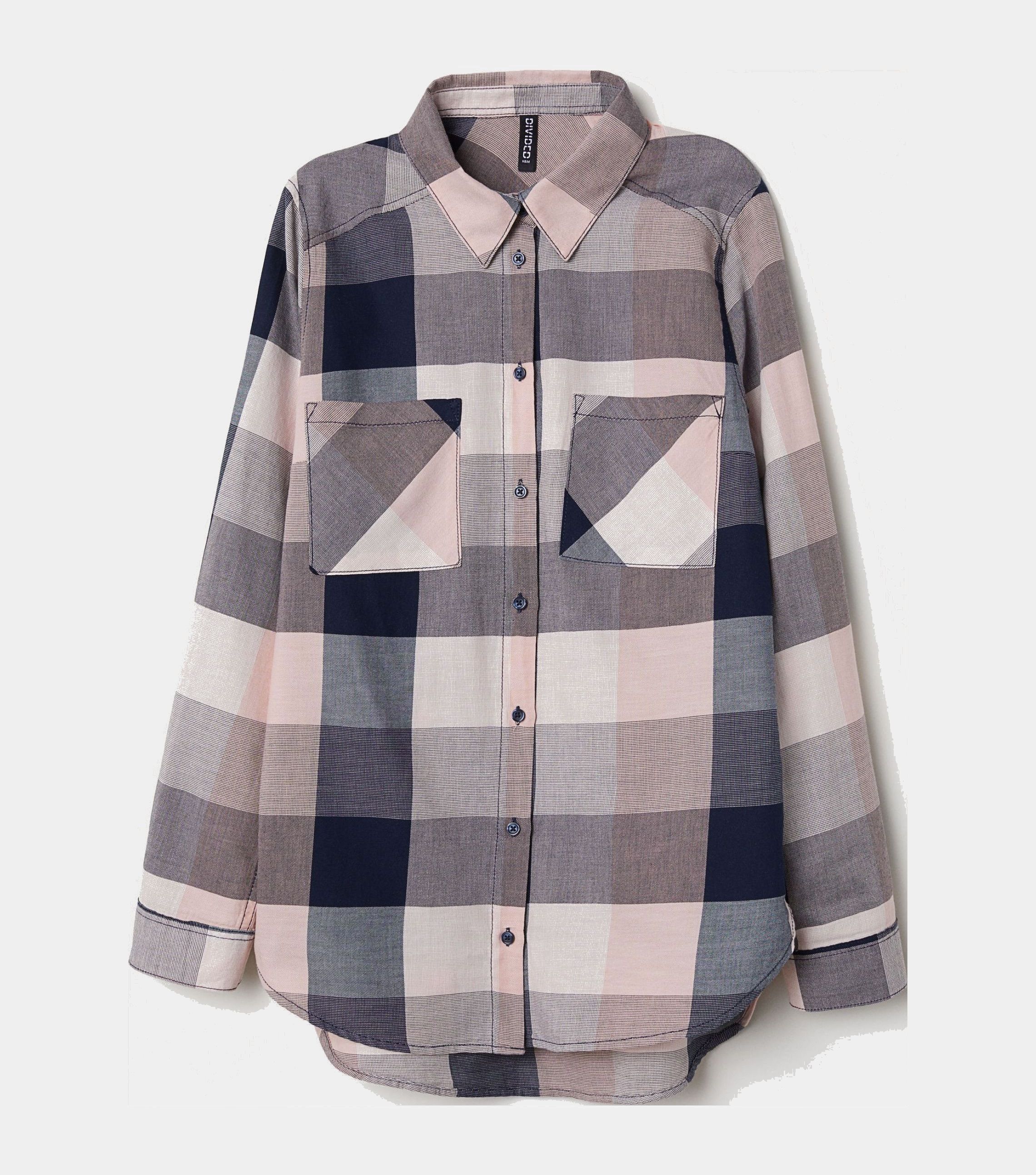

Блузка H&M 5524757-ABYK 42 Темно-синяя с розовым