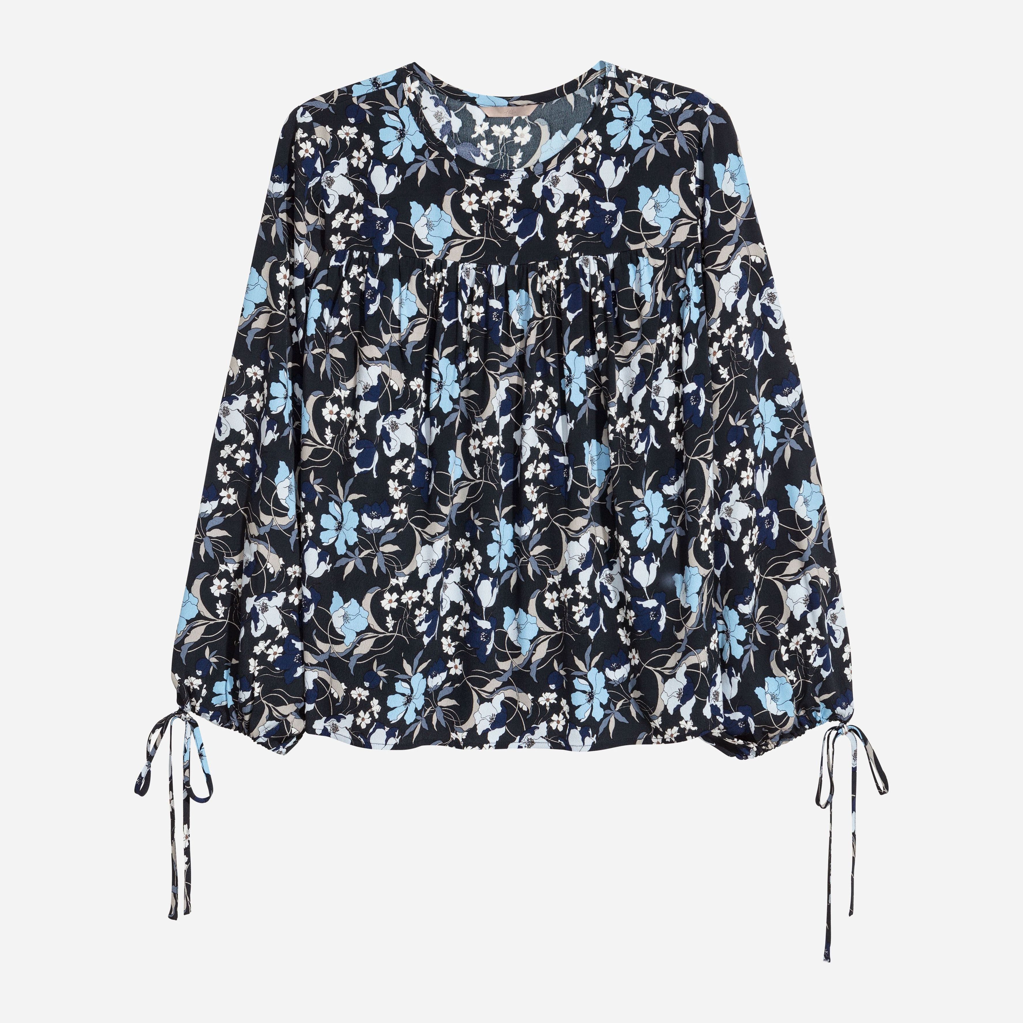 

Блузка H&M 5220736-ADQK 44 Черная с синим