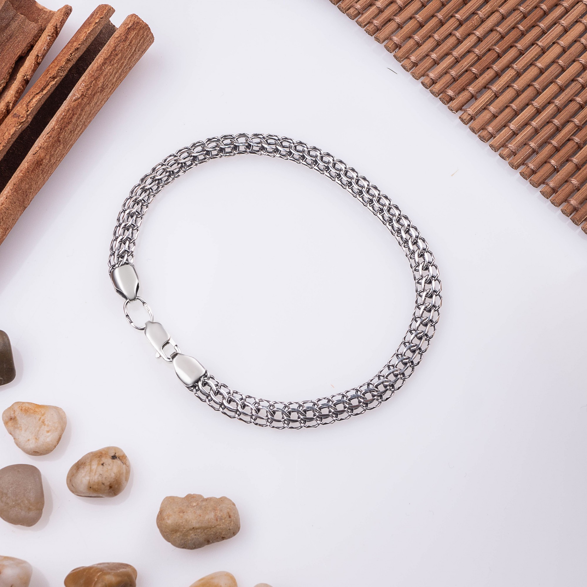 

Серебряный браслет Венеция, питон, американка 18 см 7,25 грамм арт. 206ч