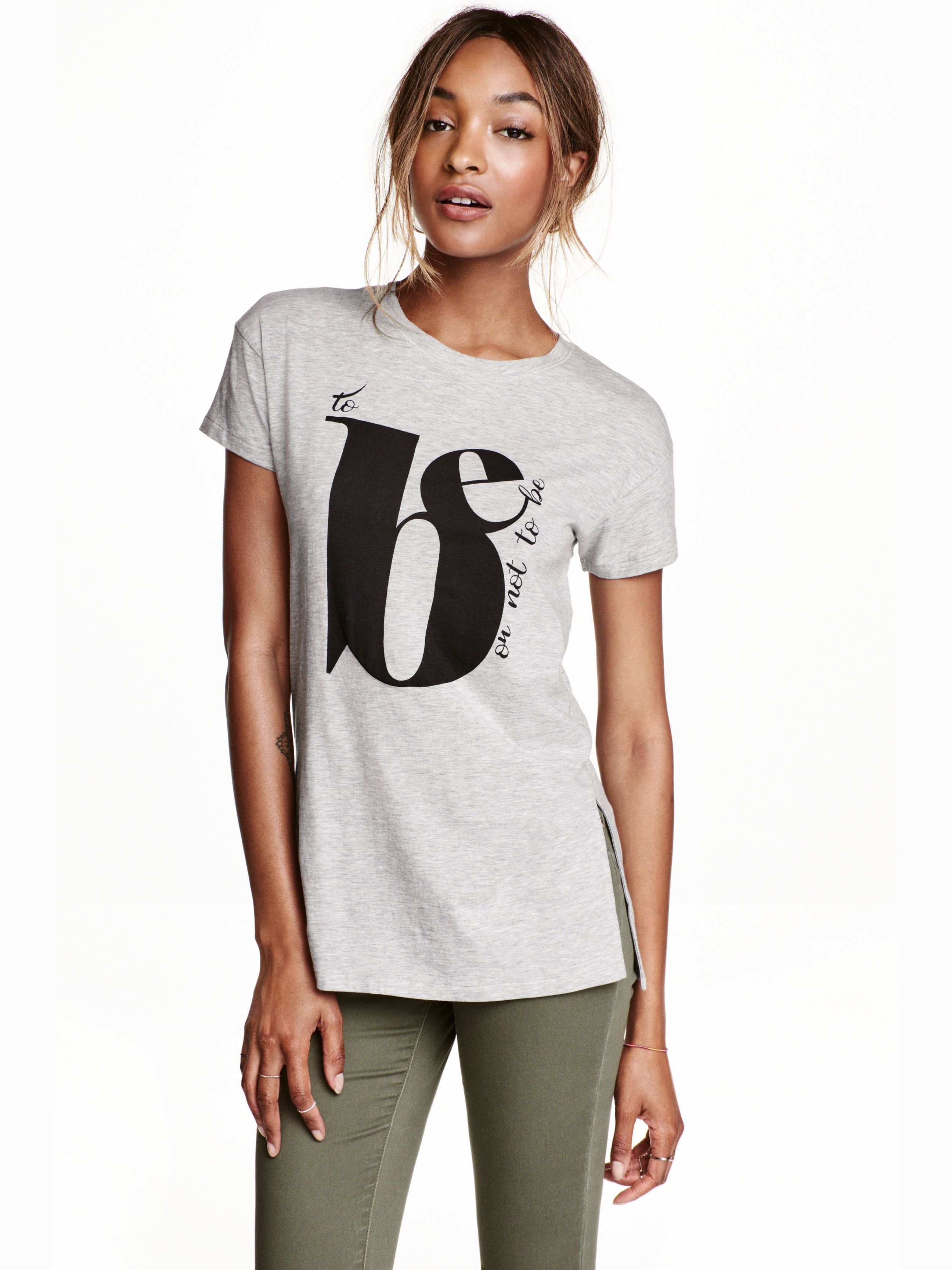 

Футболка H&M 4240484-AAZM XS Серая с черным