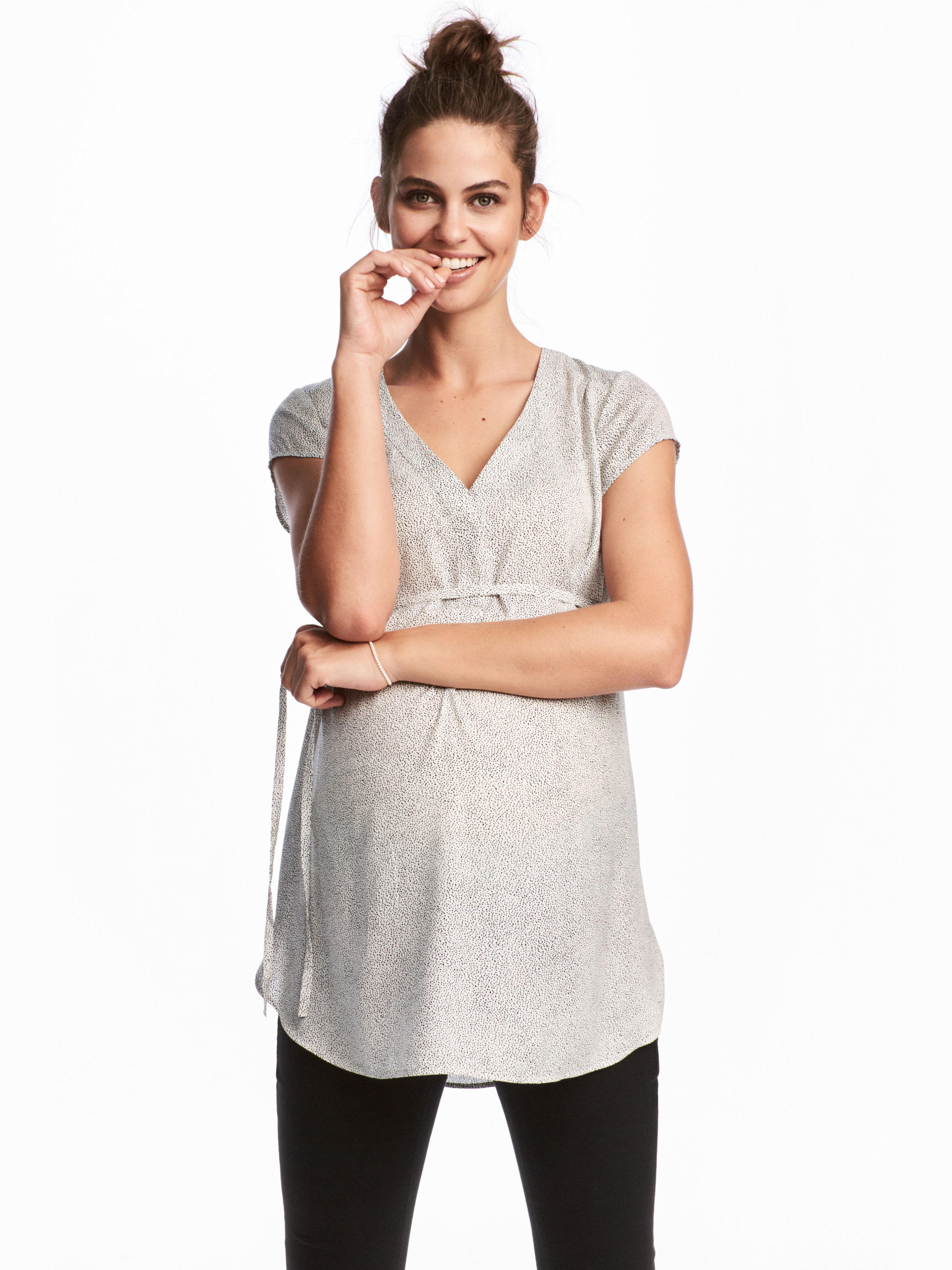 

Блузка для беременных H&M 5032216-ADGR S Белая с черным