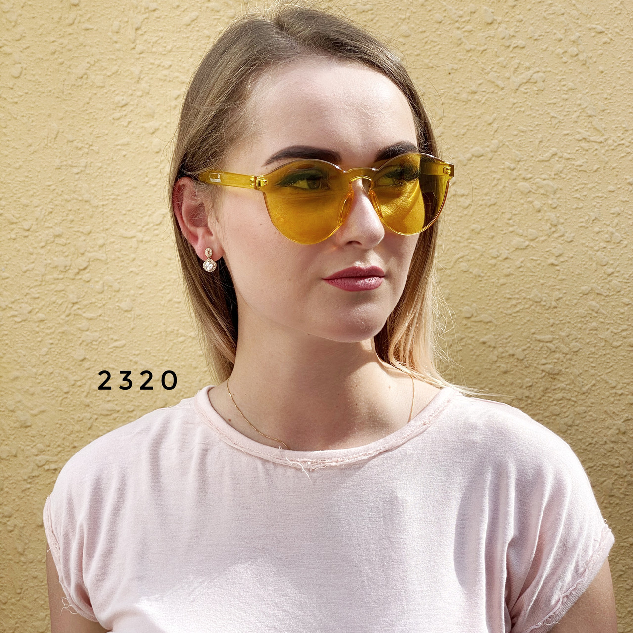 

Солнцезащитные очки без оправы желтые 2320