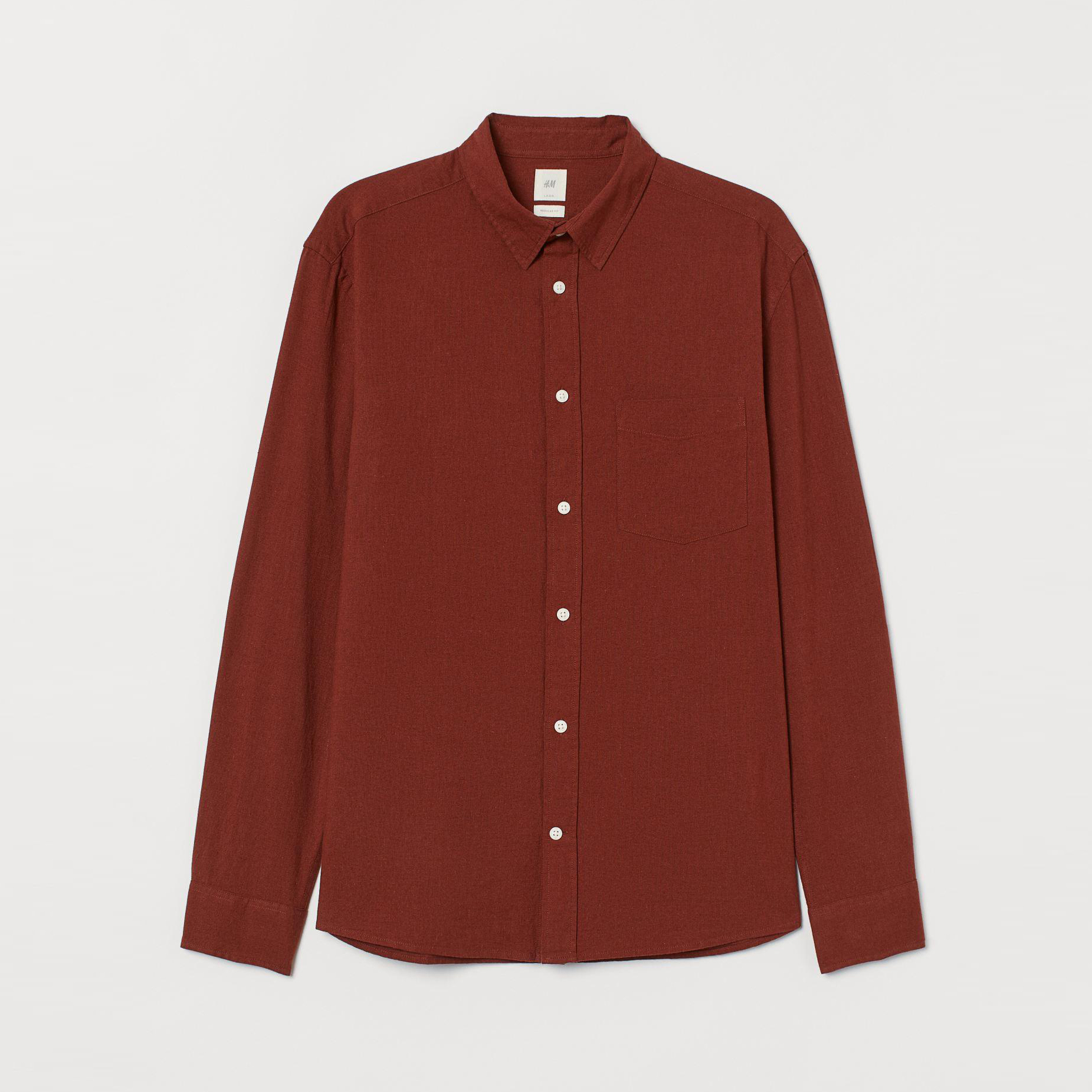 

Рубашка H&M 8180591-AACW XXL Темно-кирпичная