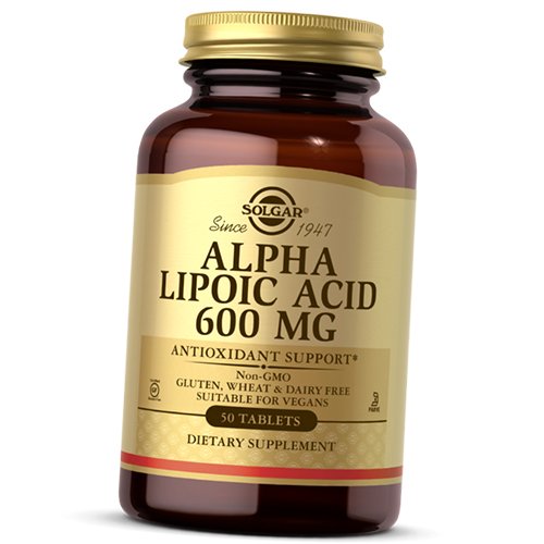 

Альфа Липоевая кислота, Alpha Lipoic Acid 600, Solgar 50таб (70313004)