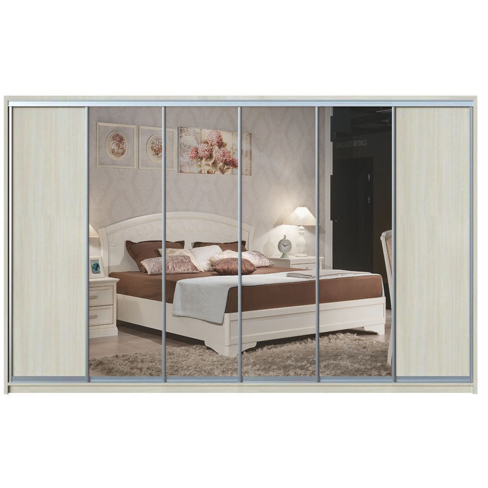 

Шкаф-купе Zevs Шестидверный ДСП+Зеркало 520х60х210 дуб молочный