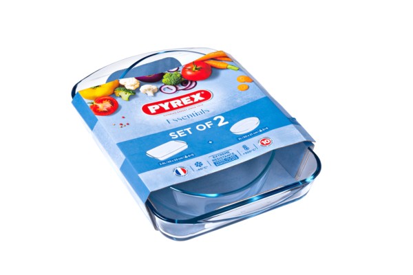 

Набор форм для запекания PYREX ESSENTIALS, 35х23 см прямоугольная, 30х21 см овальная.