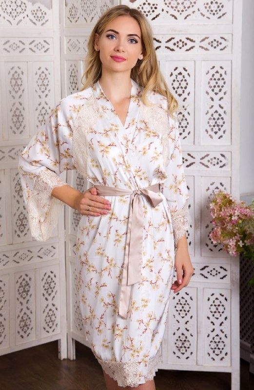 

Халат Fleur Lingerie ЛУИС  молочный, Халат Fleur Lingerie ЛУИС 36 молочный