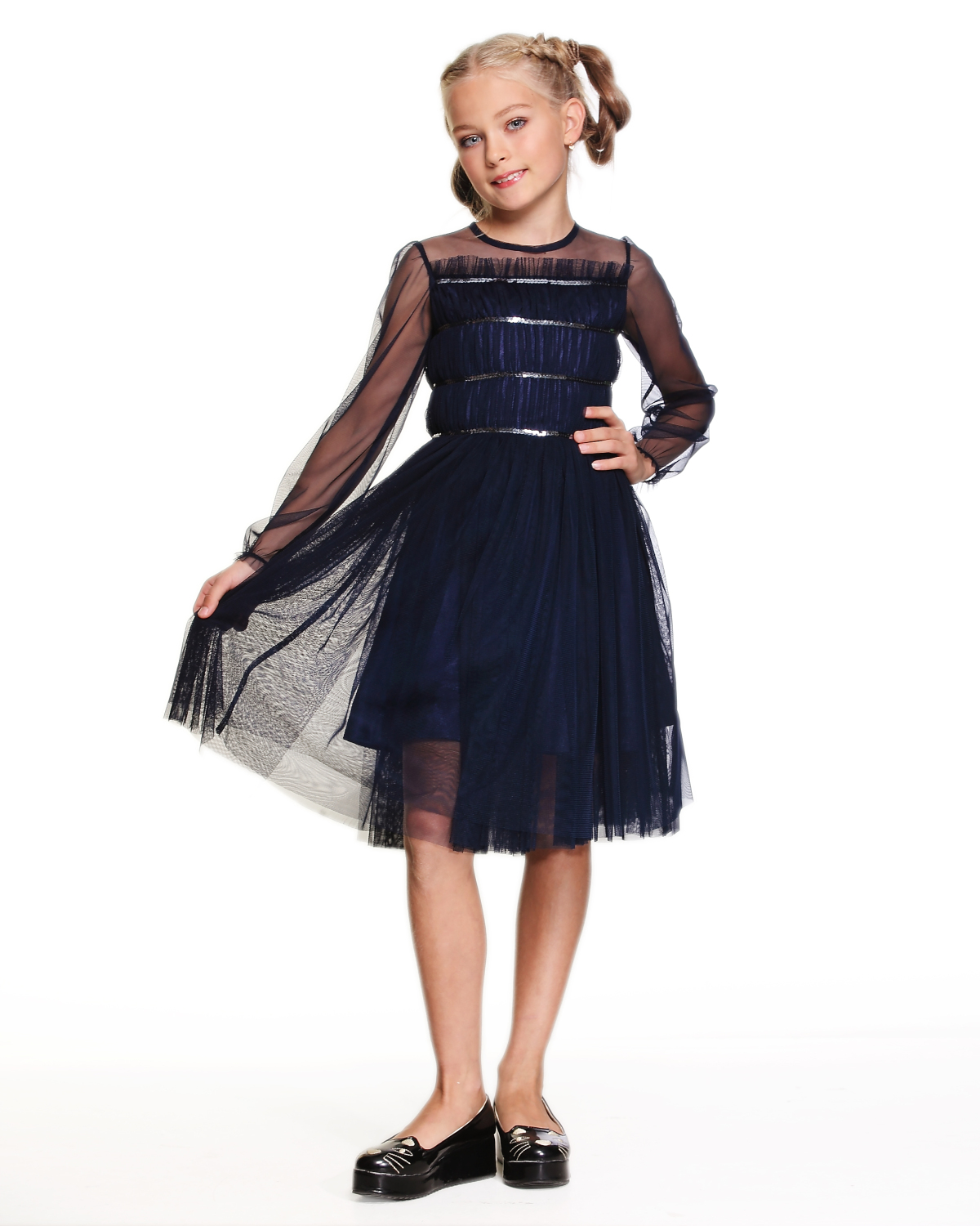 

Платье сітка з паєткою Lukas Kids 122 синий(8347син)