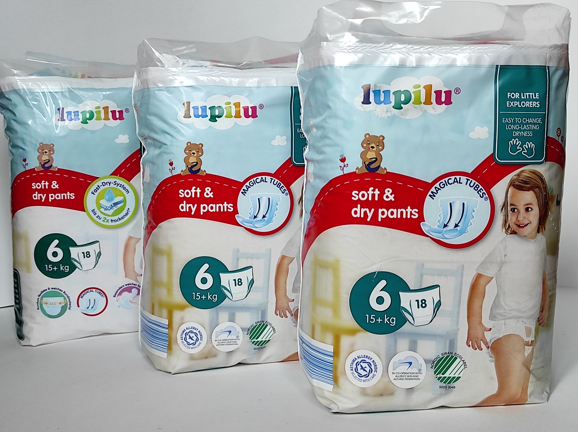 

Підгузки-трусики Lupilu Soft & dry Розмір 6, 15+ кг, 54 шт