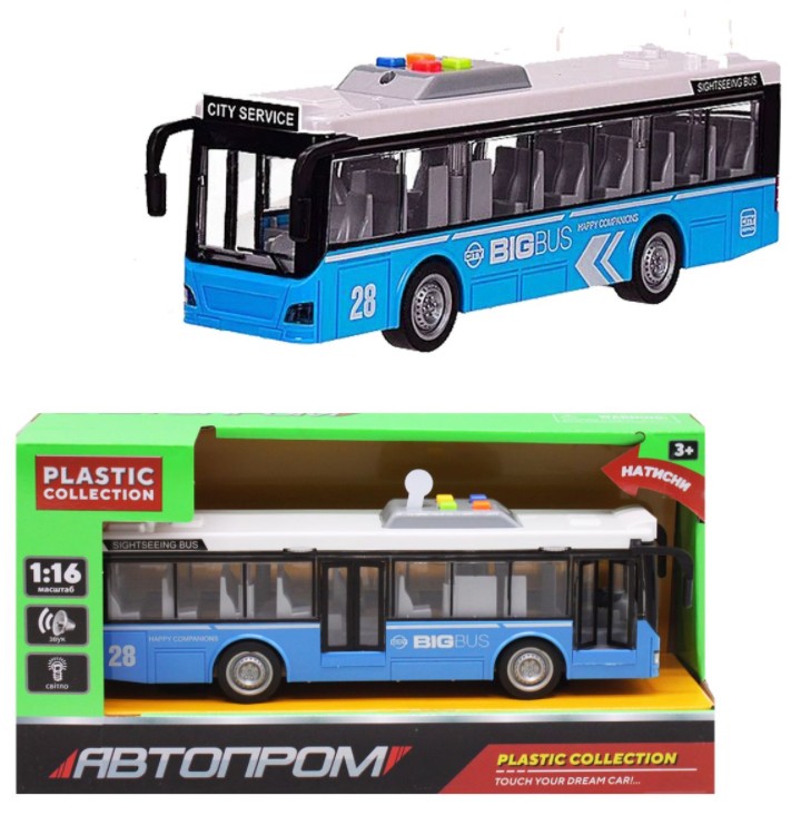 

Автобус инерционный "BigBus"Автопром световые и звуковые эффекты 26,5х7,5 см (Т1009)
