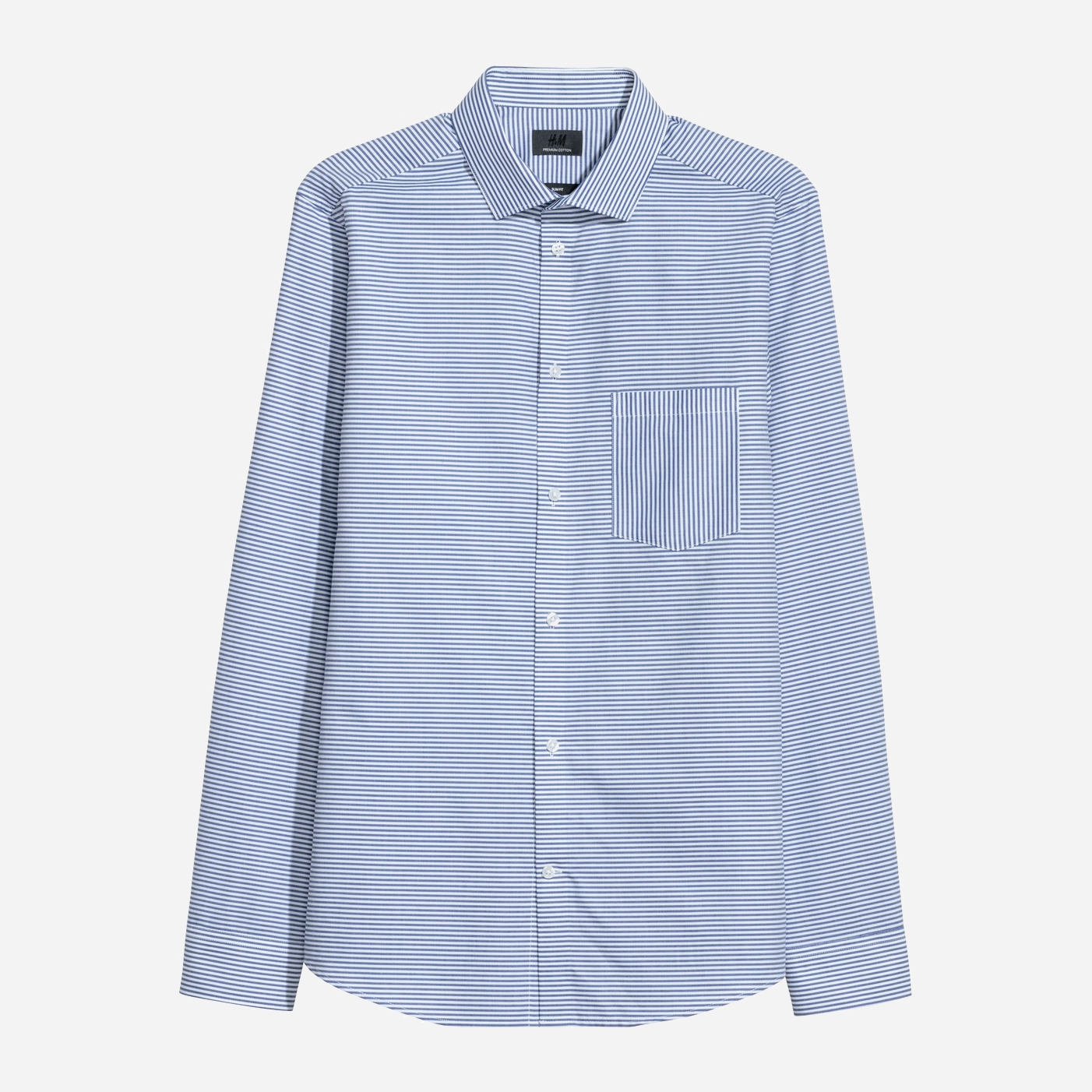 

Рубашка H&M 0495737_син.полос. XL Белая