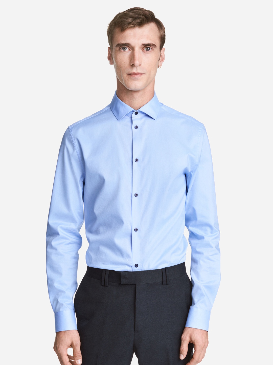 

Рубашка H&M 0395127_ворот.узор M-S Голубая