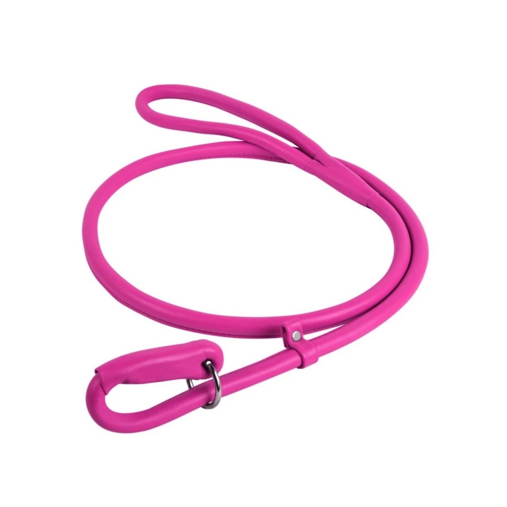 

Поводок-удавка для собак круглый из натуральной кожи Collar Waudog Glamour 10 мм/135 см, розовый