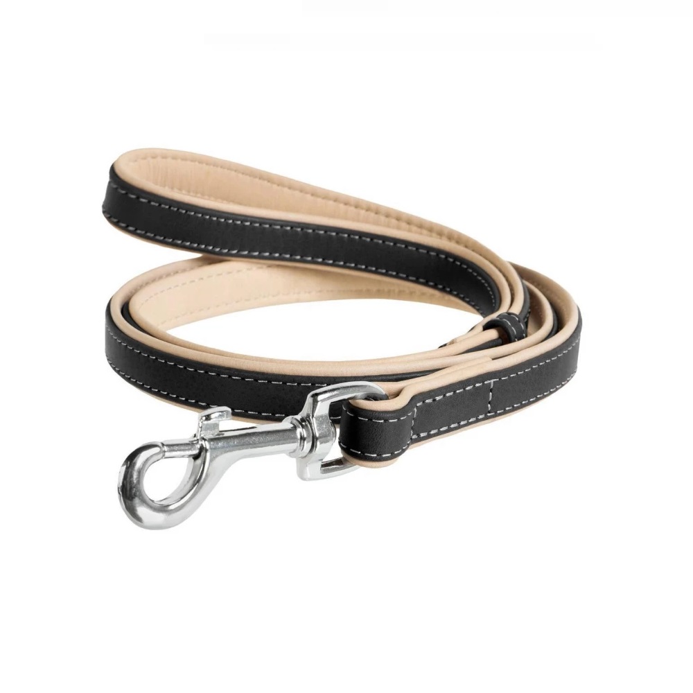 

Поводок для собак из натуральной кожи Collar Waudog Soft 25 мм/183 см, черный