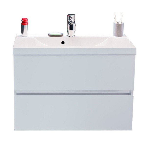 

Тумба Fancy Marble Rodos 80 с раковиной Selina 800 Белый