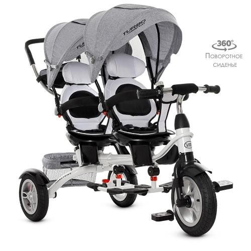 

Велосипед для двойни близнят Turbo Trike Len M 3116TWA-19 Grey (M 3116TWA)