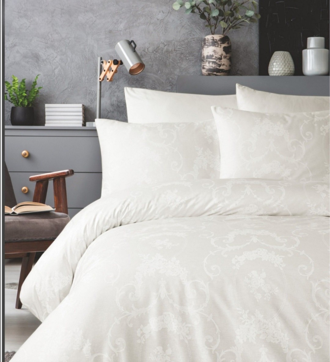 

Комплект постельного белья Issihome 34 Glory Beyaz 200х220