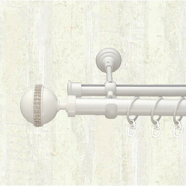 

Карниз металевий Orvit Авея двохрядний 25/19 мм 240 см арктік