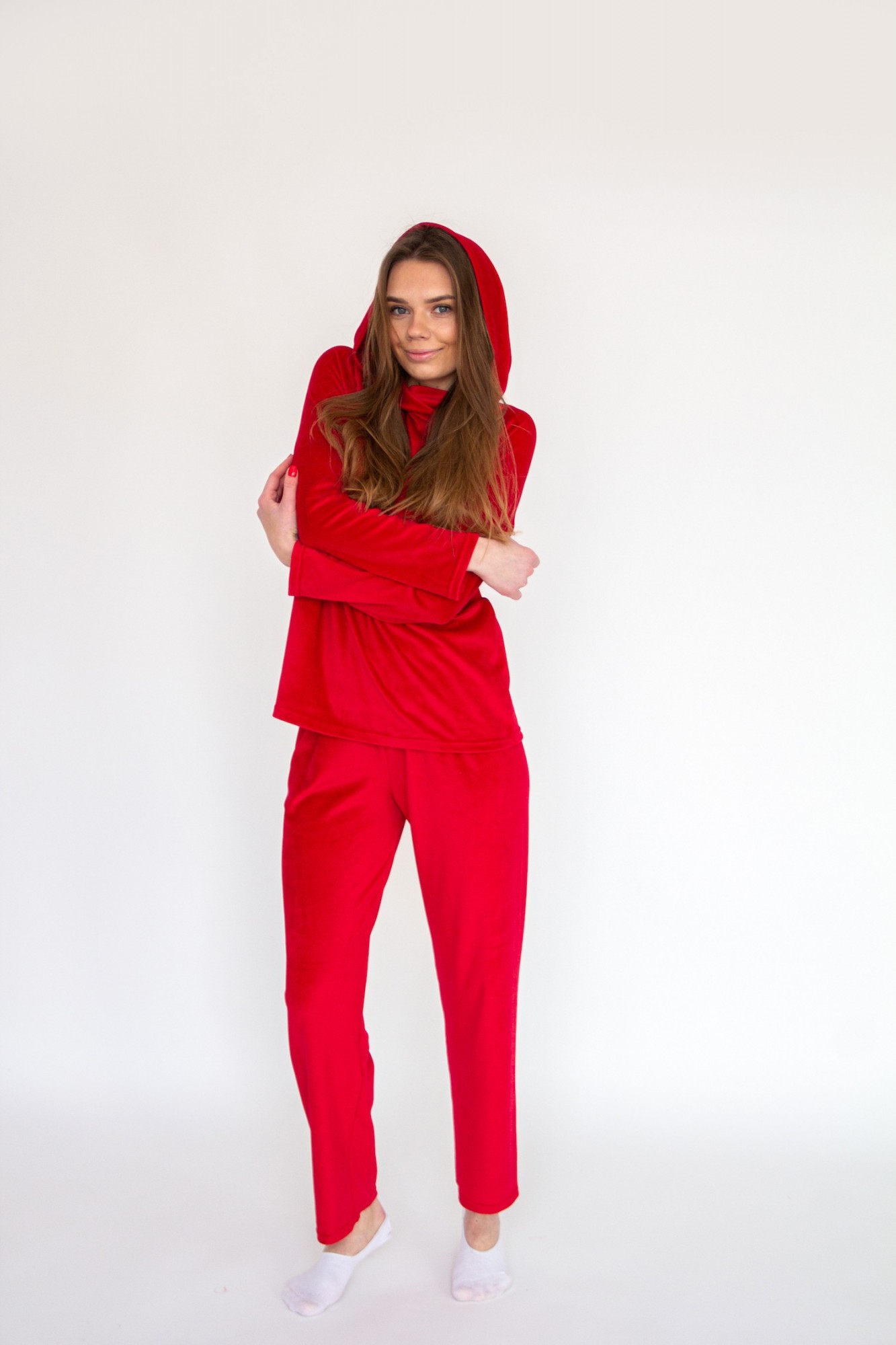

Костюм велюровый женский Mia S/M красний KVL22