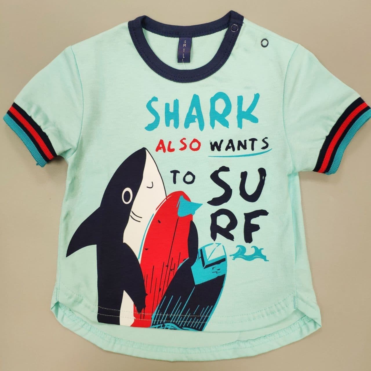 

Футболка для мальчика с коротким рукавом Smil 110591 Surffriends 80р. Бирюзовый