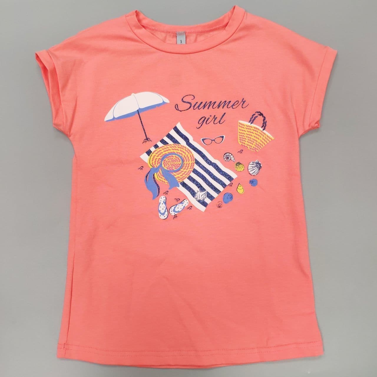 

Футболка/туника для девочки с коротким рукавом Smil 110573 Summer Girl 116р. Коралловый