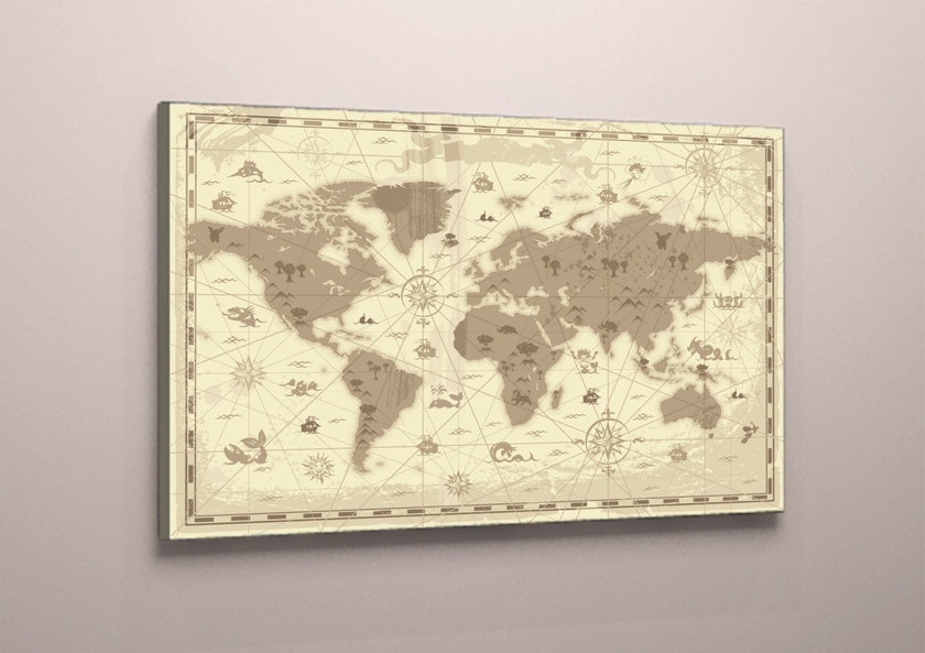 

Модульная картина на холсте Vitrina карта мира ретро 40x60 см