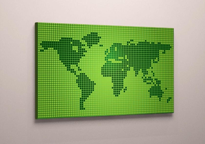

Модульная картина на холсте Vitrina карта мира зеленая 40x60 см