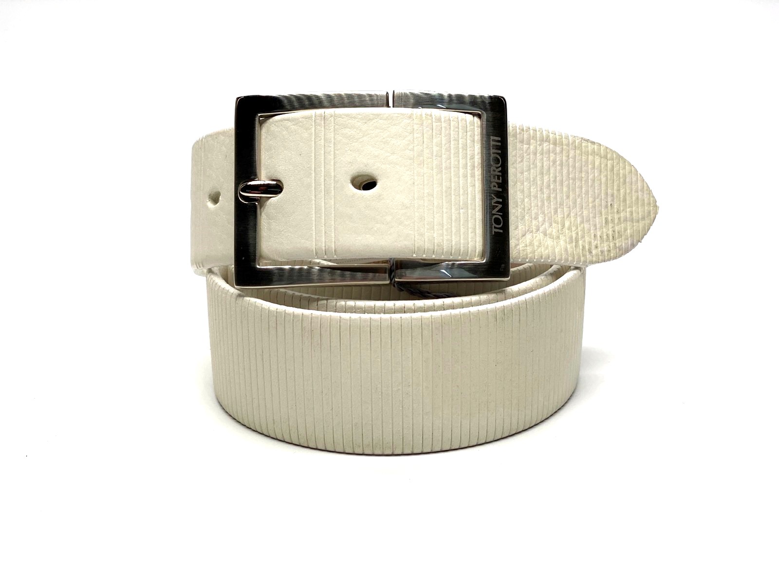

Ремень кожаный мужской TONY PEROTTI (TP 4081 WHITE) 120см
