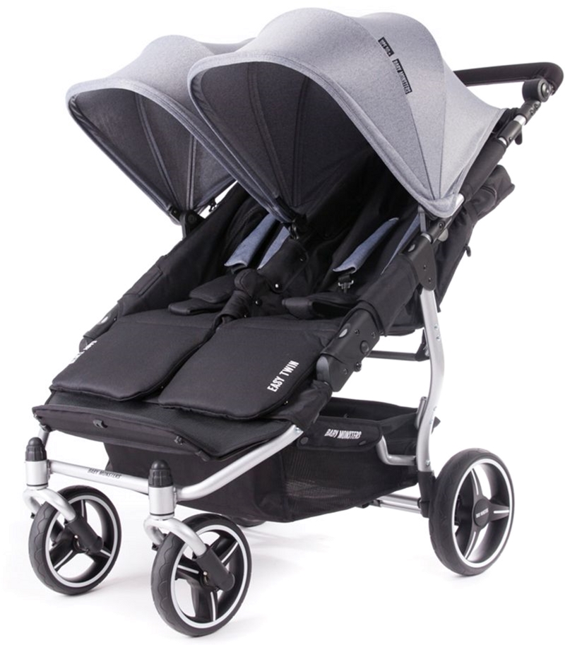 

Прогулочная коляска для двойни Baby Monsters Easy Twin Серая (серебристое шасси) (BMT3.0S-10002_011)