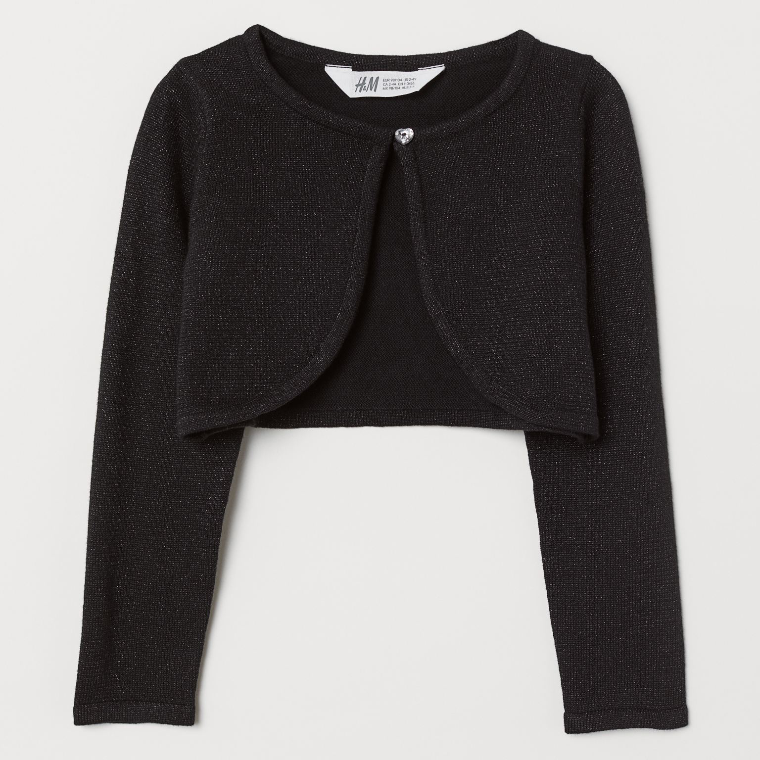 

Болеро H&M 1603-6174658 110-116 см Черный блеск