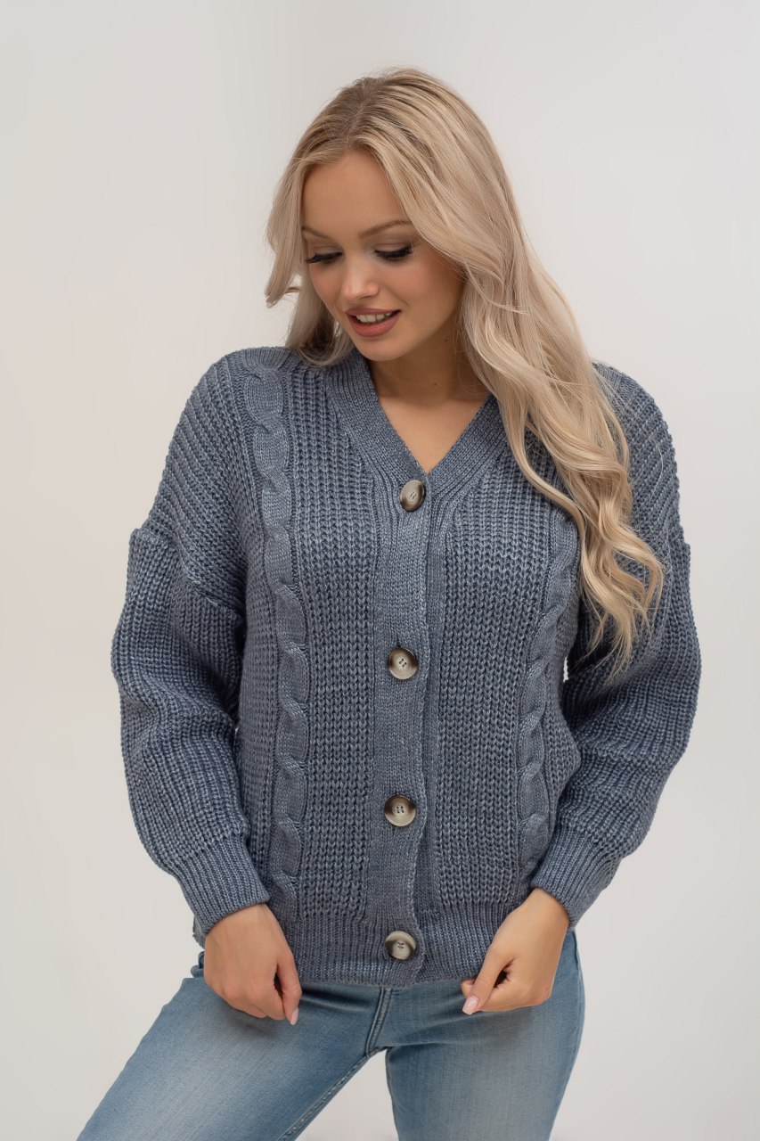

Fashions • Кофта женская вязаная Энн Fashions 46 джинс (№134-нс)