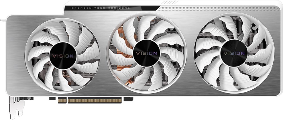 

Gigabyte PCI-Ex GeForce RTX 3080 Vision OC 10GB GDDR6X (320bit) (1710/19000) (2 х HDMI, 3 x DisplayPort) LHR (GV-N3080VISION OC-10GD v2.0)