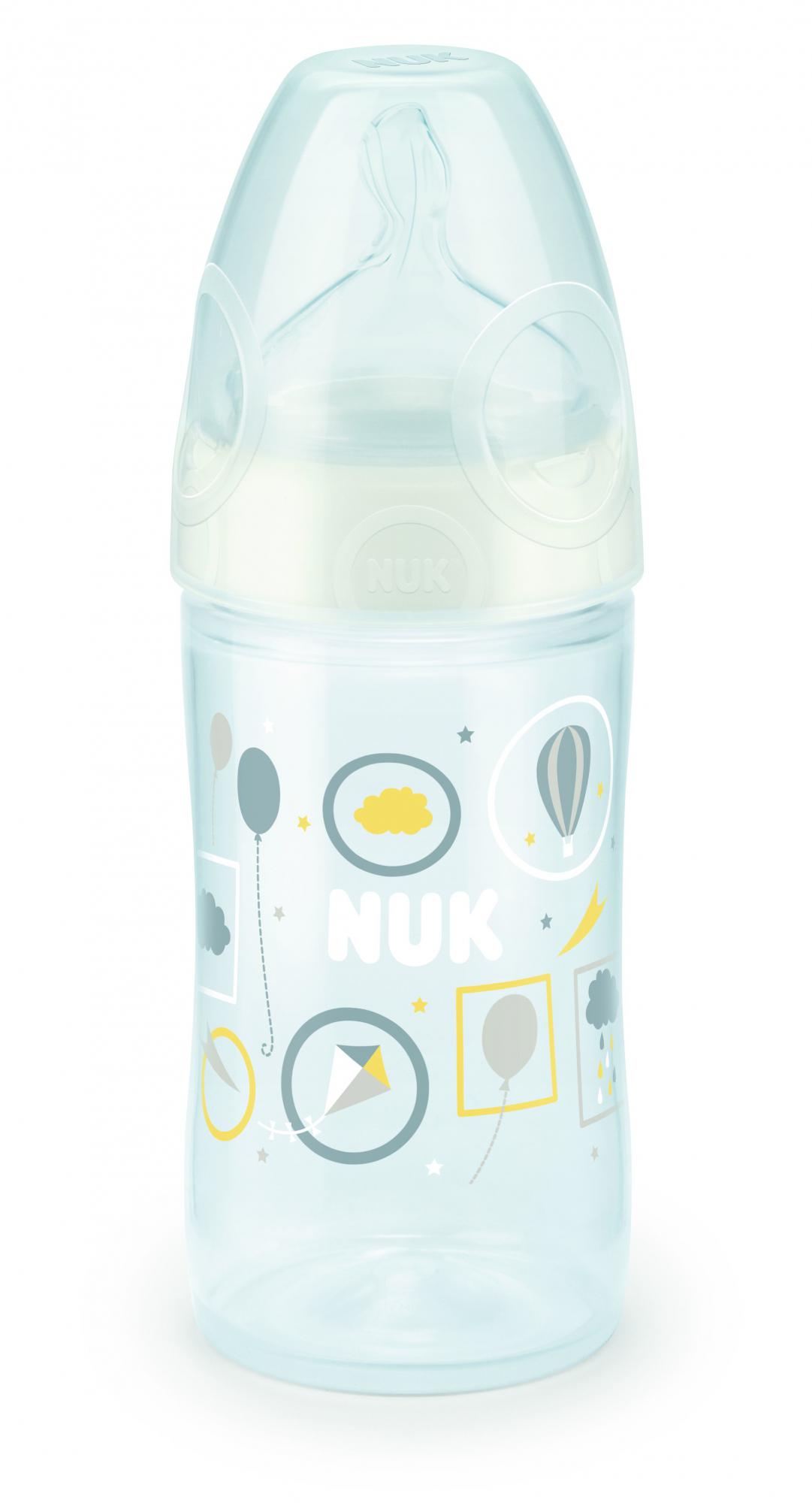 

Бутылочка New Classic 150 мл с соской из силикона, 0-6 мес., серая, NUK (12-62584)