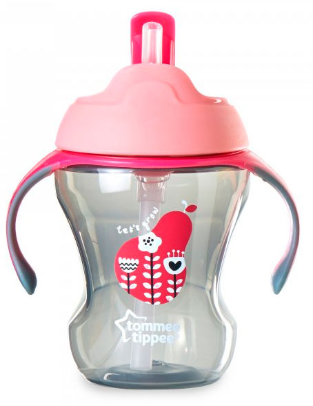 

Чашка-непроливайка з трубочкою (230 мл.) Tommee Tippee, малиново-розов. (12-27438)