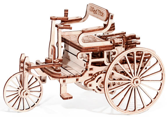 

Первый автомобиль, механический 3D-пазл, Wood Trick (12-54639)