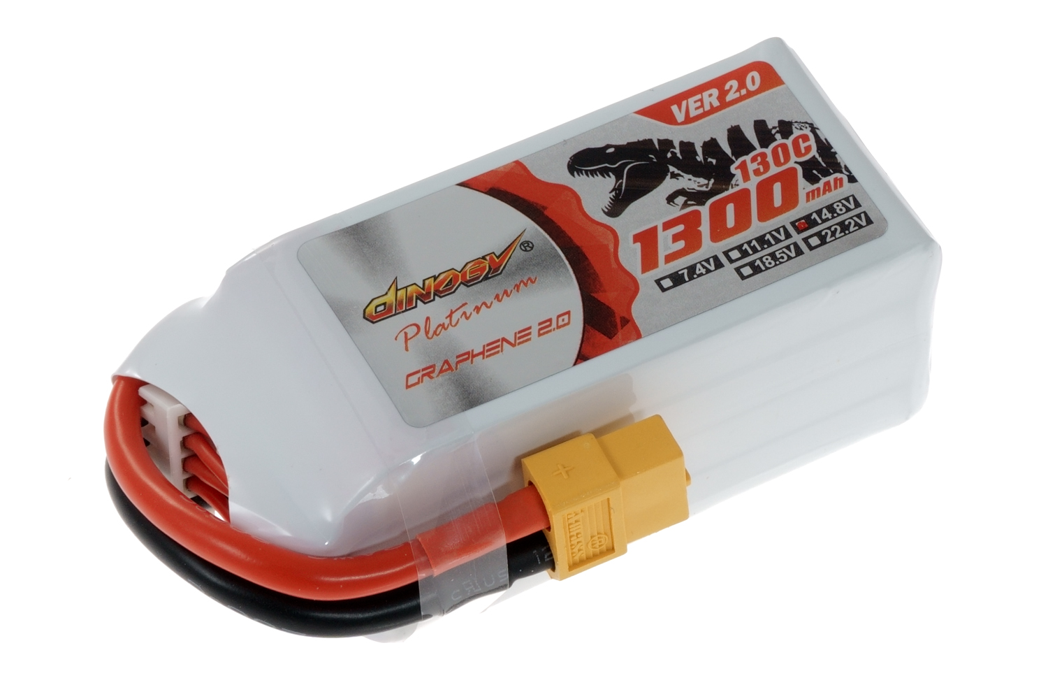 

Акумулятор для квадрокоптера Dinogy PLATINUM G2.0 Li-Pol 1300 мАг 14.8 В 77x34x34 мм T-Plug