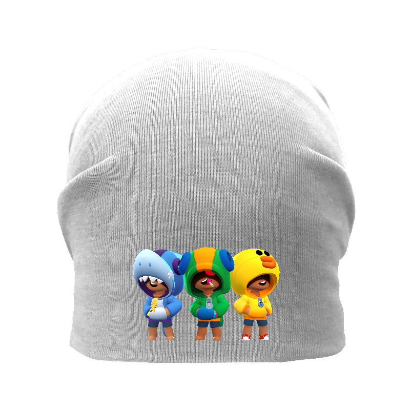 

Шапка детская Бравл Старс серая (Brawl Stars-001) 54-56 см