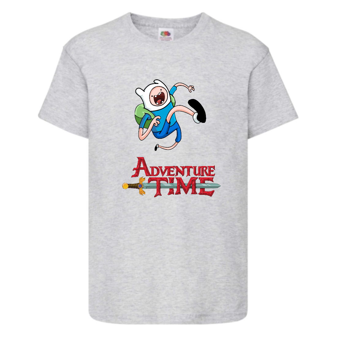 

Футболка детская Время Приключений 004 (Adventure Time) серая (ADT gry 004) 116 см