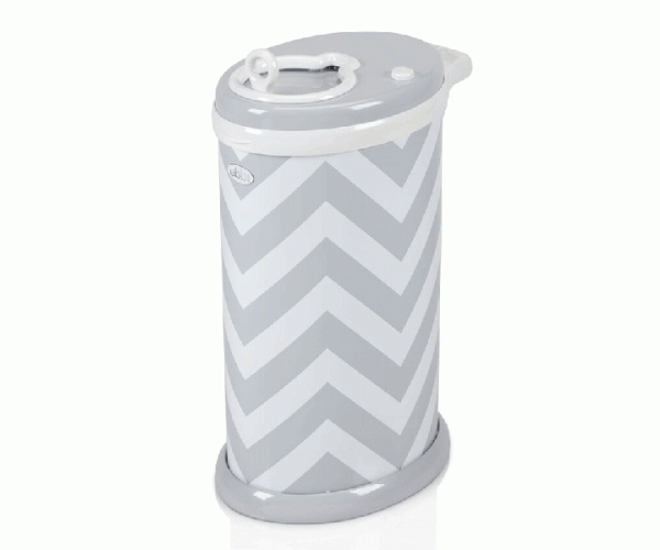 

Безкассетный накопитель детских подгузников Steel diaper pail Grey chevron