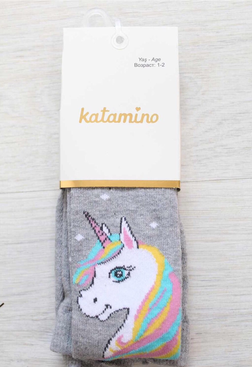 

Детские колготки с единорогом для девочки Katamino 110-116 / 5-6 лет Серый