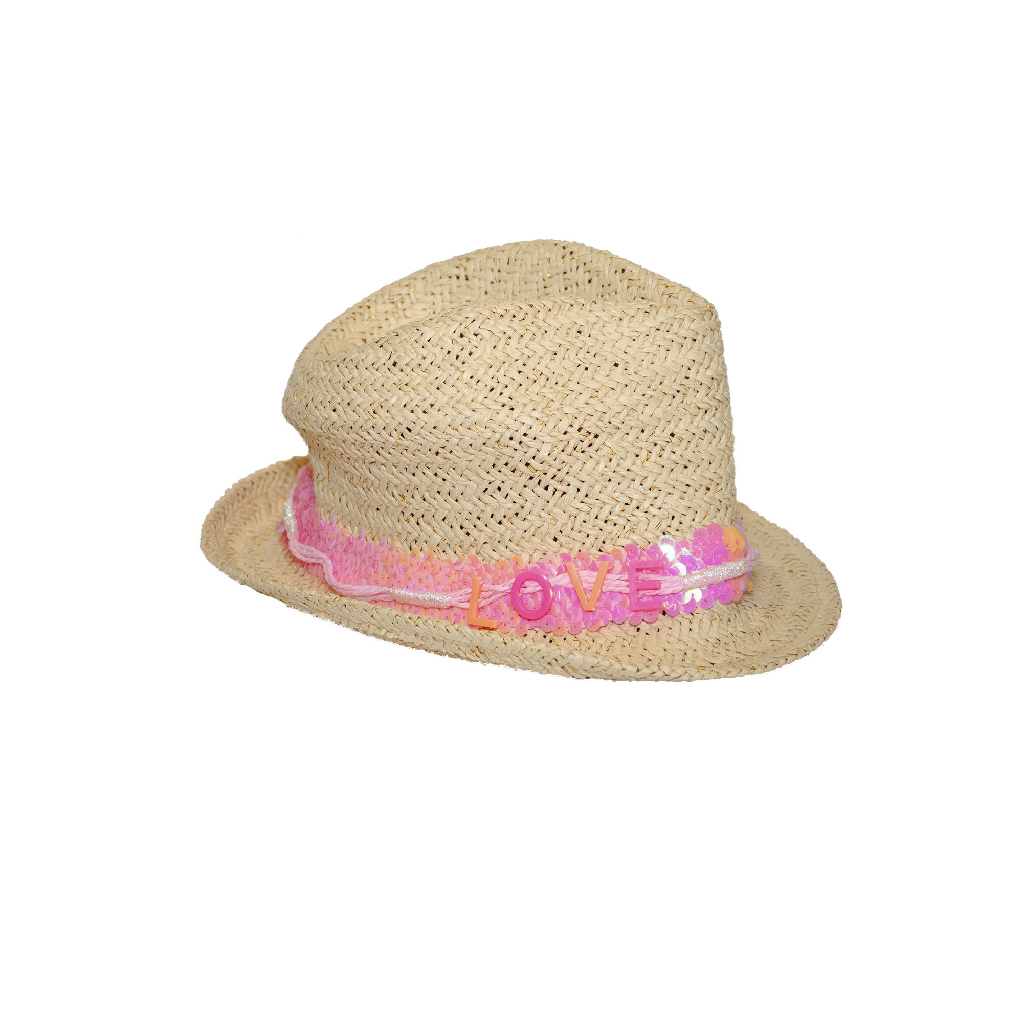 

Детские панамы и шляпы ( 1 шт ) George бежевого цвета соломенная с розовыми пайетками 4-8 лет (52-54см) 855
