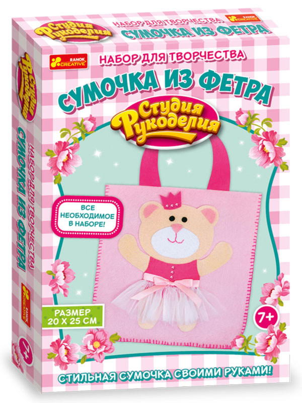 

Сумочка из фетра, Мишка, набор для творчества, Ranok Creative (12-41687)