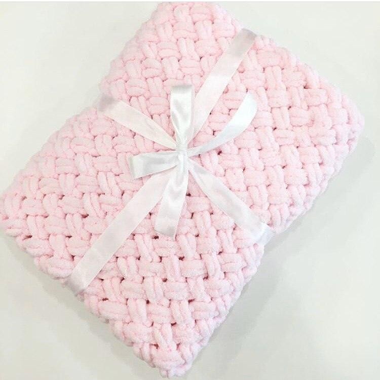 

Плед Детский Hand Made Вязаный Зефирный 90 х 90 см Розовый 093
