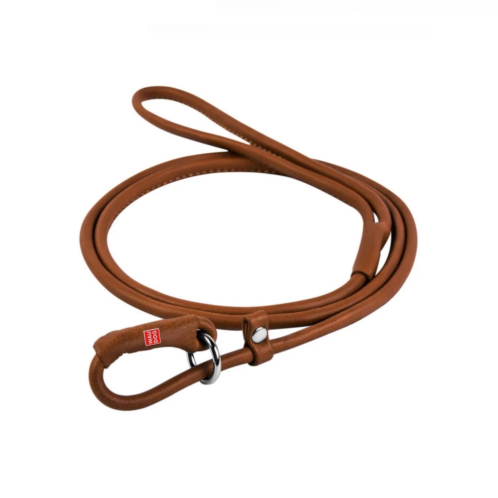 

Поводок-удавка для собак круглый кожаный Collar Waudog Soft 8 мм/135 см, коричневый