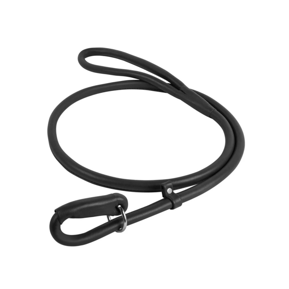 

Поводок-удавка для собак кожаный круглый Collar Waudog Glamour 13 мм/183 см, черный