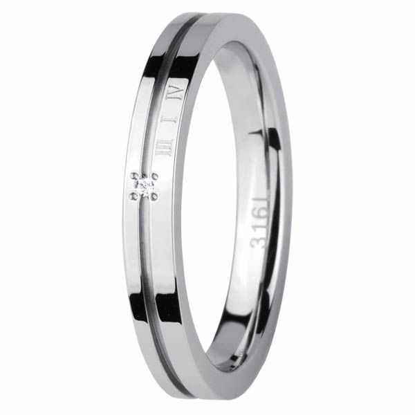 

Кольцо из стали Everiot AAB-352GRSS с фианитом и римскими цифрами (12 США (наш 21,5))