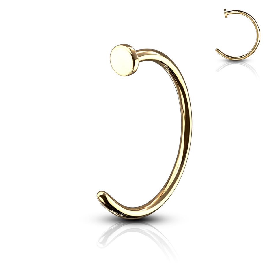 

Серьга полукольцо для пирсинга носа PiercedFish NOCPG/NOCPR/NOCPT из стали (Желтое золото, 0.6 мм, 8 мм)